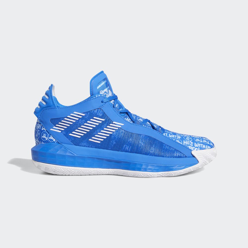 Adidas Men's Dame 6 Basketball Shoes Blue/White Ireland FU6809